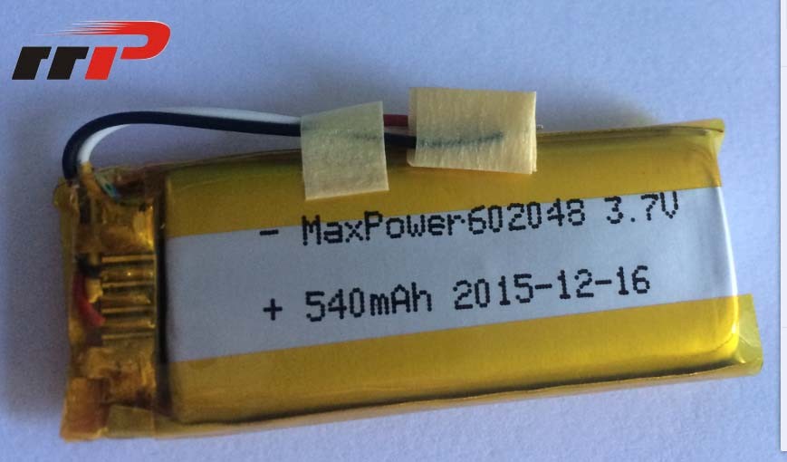 540 mAh 602048 Baterie litowo-polimerowe Wysoka teeratura UL CE IEC